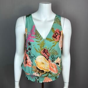 Revolve Amanda Uprichard top XS / Petite bloomcore tank floral blue boho blouson